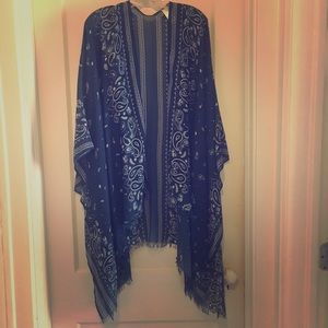 NWOT Royal Blue “Handkerchief” Kimono